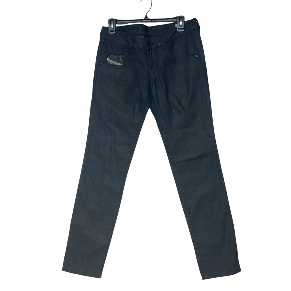 Diesel Clush Slim Jeans 28x30 actual 33x31 Black Made in Italy Zipper Pockets